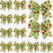 12pcs Christmas Bows Ornaments 6.3 Inch Large Christmas Wreath Bows Red Green Xmas Tree Bows Christmas Glitter Dot Bows Ribbons Decoration for Garland Wedding Home Holiday Party